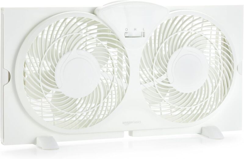 Amazon Basics Twin Window Fan (9-inch)