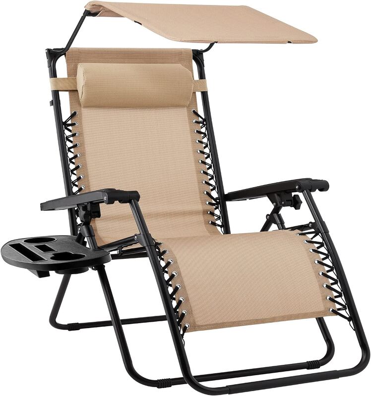 Best Choice Products Zero Gravity Chair Recliner with Canopy Shade