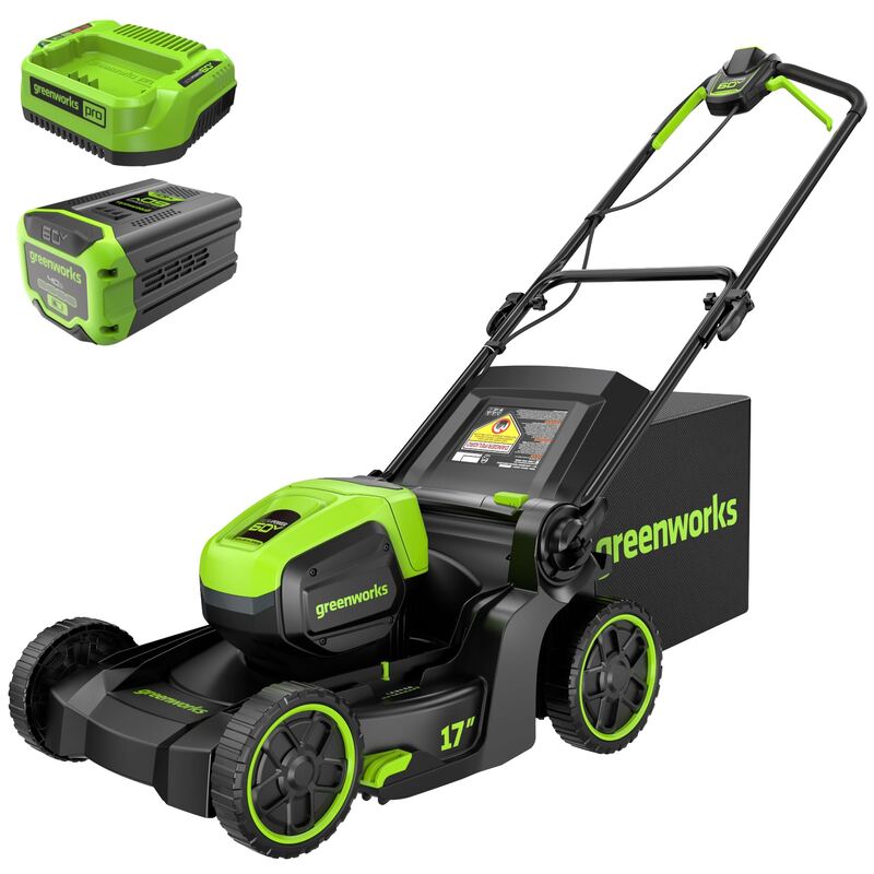 Greenworks 60V 17" Brushless Cordless Push Lawn Mower (4.0Ah)