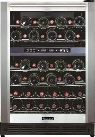 Magic Chef HMWC44DZ 44-Bottle Dual-Zone Wine Cooler