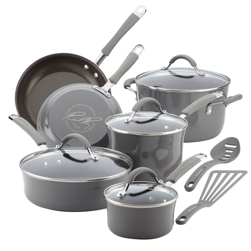 Rachael Ray Cucina Hard Anodized Nonstick 12-Piece Cookware Set